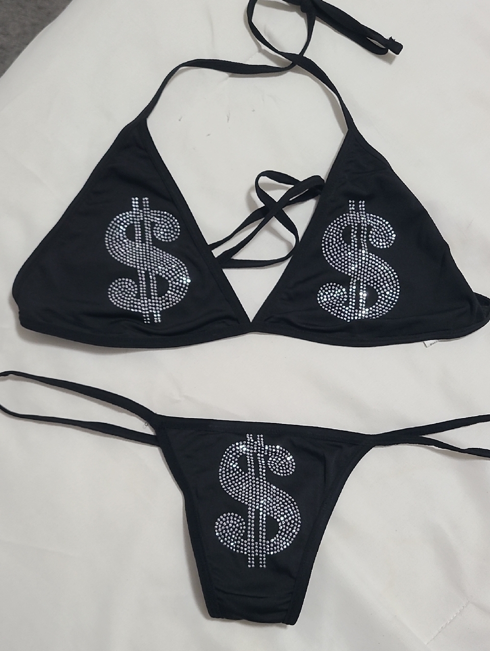 Black Rhinestone Dollar Sign - SHEIN